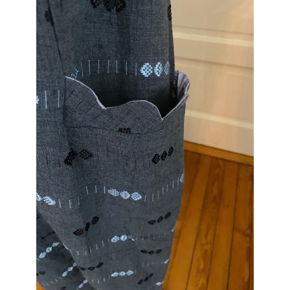 Vintage 50's dress Blue scalloped Midi blue retro rockabilly bohemian L - Picture 7 of 11